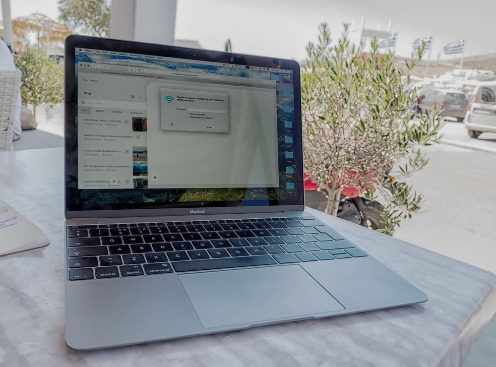 My then new MacBook in Greece during the summer of 2015. It is now showing its age and has become too slow for serious photo processing